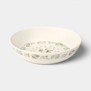 Aralia Hand Painted Green Floral Serving Bowl - Threshold